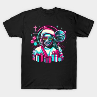 COOL JESUS SUNGLASS CHRISTMAS RETRO 80'S NEON VIBE T-Shirt